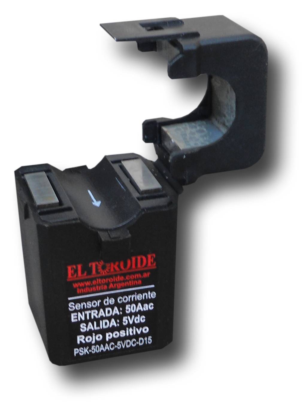 Sensor de corriente núcleo partido PSV-XXXAAC-5VDC-D15 abierto - El Toroide