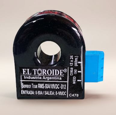 Sensor de corriente continua y alterna RSEC-XXXA-10VDC-TRUE-RMS-D12 - El Toroide